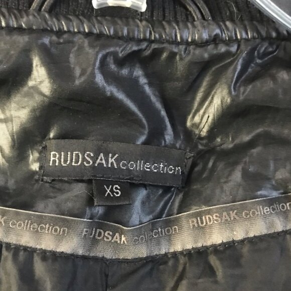 RUDSAK Down Hood Puffer Parka Winter Coat Vest  Raccoon Fur Collar Jacket Zip XS - Picture 10 of 16